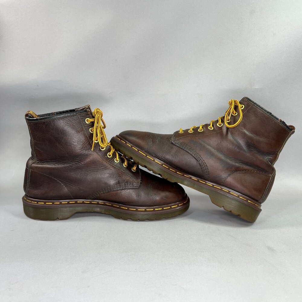 Dr. Martens 1460 Ben Boots Men's Size 10 Brown Leather Made In England Lace Vtg - Picture 10 of 16